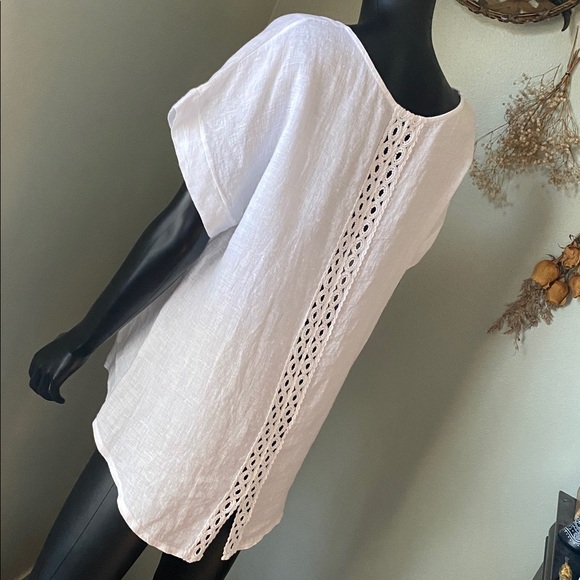 TERZO MILLENNIO Chic White Linen Blouse - Picture 7 of 12